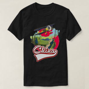 Camiseta Logotipo do mapa de Viagem da China