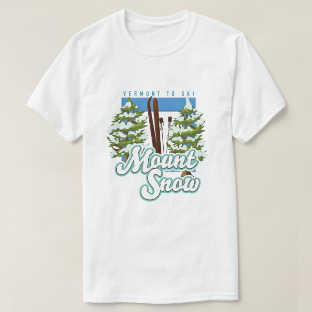 Camiseta Logotipo do Mount Snow Vermont Ski. (Frente do Design)
