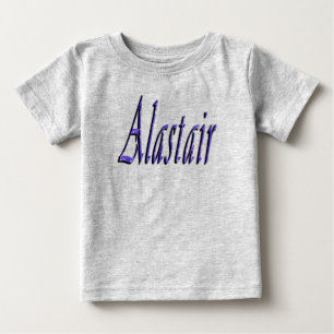 Camiseta Logotipo do nome Alastair Azul,