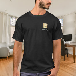 Camiseta Logotipo do nome da equipe preto e branco negócios