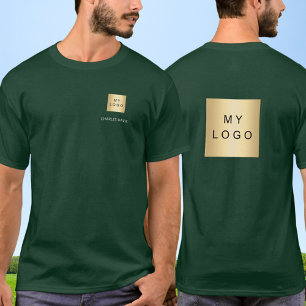 Camiseta Logotipo do nome da equipe verde branco negócios