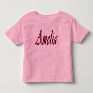 Camiseta Logotipo do nome das raparigas Amelia Rosa,
