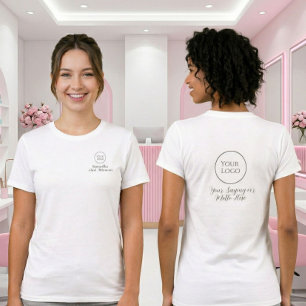 Camiseta Logotipo do Nome do Funcionário da Técnica de Unha
