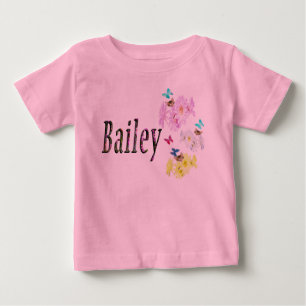 Camiseta Logotipo do nome Floral Bailey, 