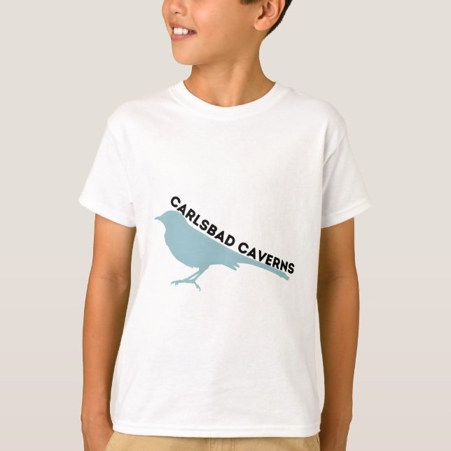 Camiseta logotipo do parque Carlsbad Caverns mockingbird (Frente)