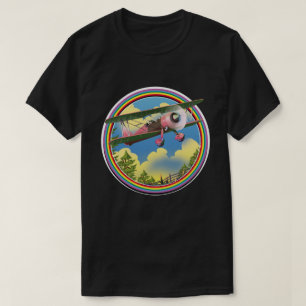 Camiseta Logotipo do plano Rainbow Pink Bi