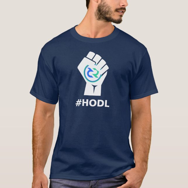 Camiseta Logotipo do RCI de HODL Decred: Branco (Frente)