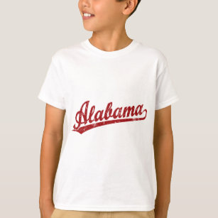 Camiseta Logotipo do roteiro de Alabama no vermelho