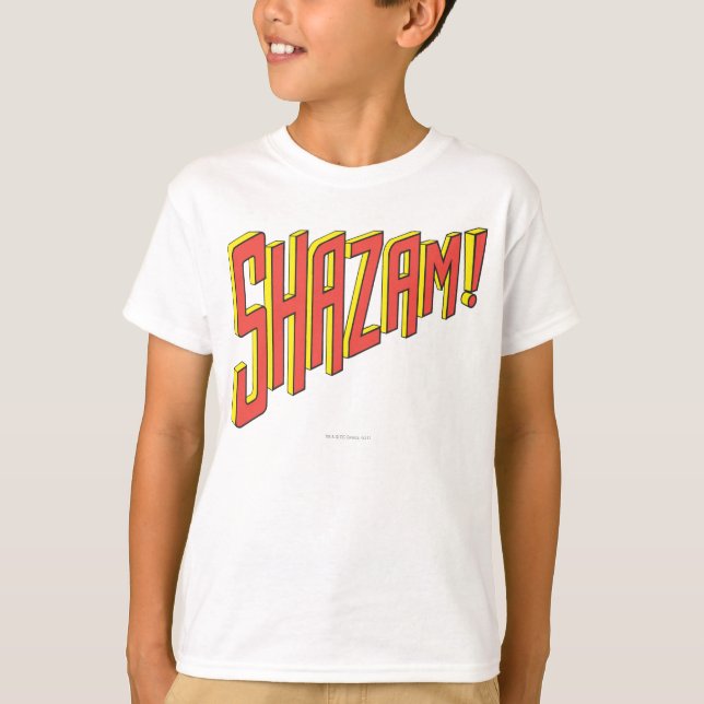 Camiseta Logotipo do Shazam Vermelho/Amarelo (Frente)