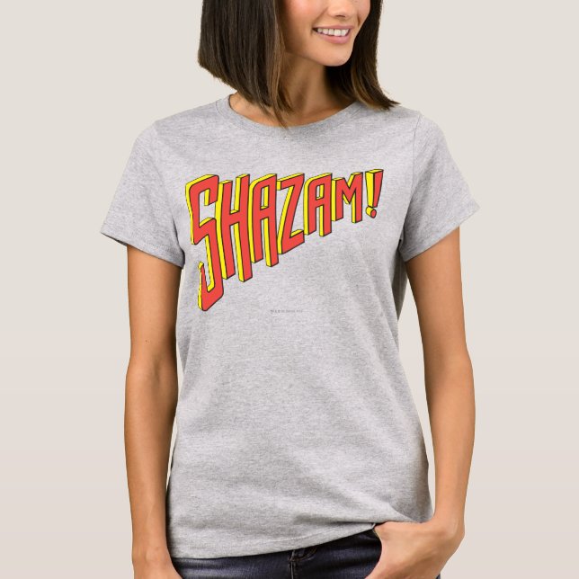 Camiseta Logotipo do Shazam Vermelho/Amarelo (Frente)