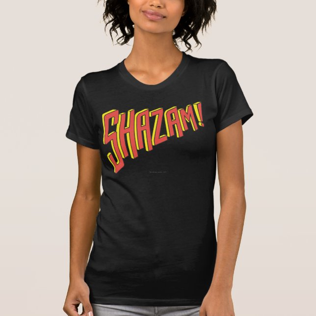 Camiseta Logotipo do Shazam Vermelho/Amarelo (Frente)