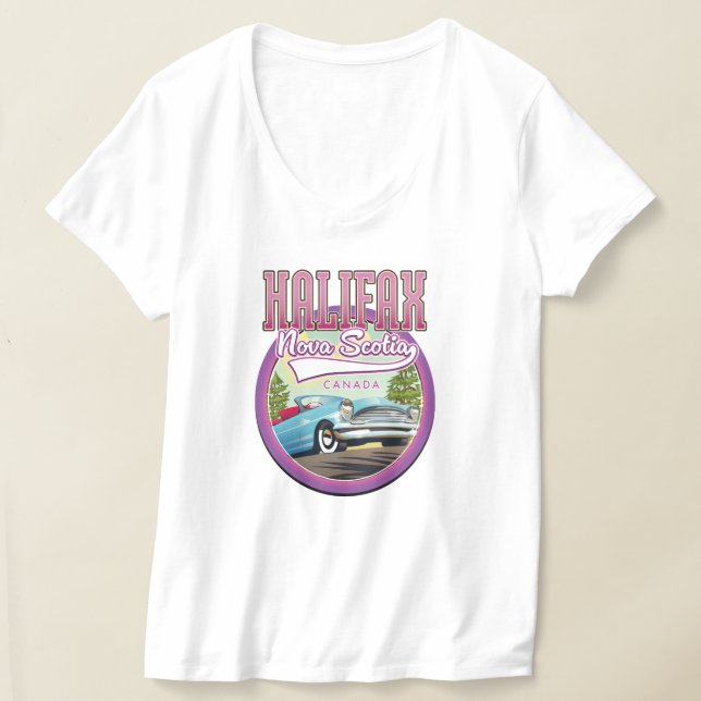 Camiseta Logótipo do viagem da Halifax Nova Scotia (Postura )