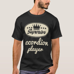 Camiseta Logotipo do vintage do jogador do acordeão
