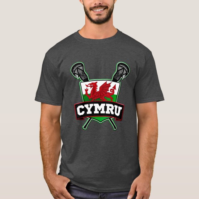 Camiseta Logotipo do Wales Cymru Lacrosse (Frente)