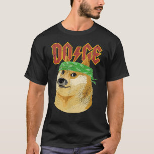 Camiseta Logotipo Dogecoin Meme Funny Retro Vintage Distrit