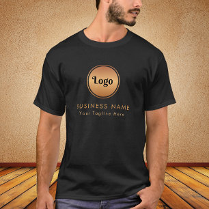 Camiseta Logotipo Dourado e texto personalizado Marca Empre