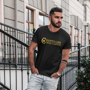 Camiseta Logotipo Dourado original da Crypto Life Coffee Co