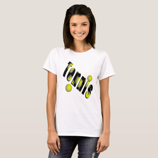 Camiseta Logotipo E Bolas De tênis, (Frente Completa)