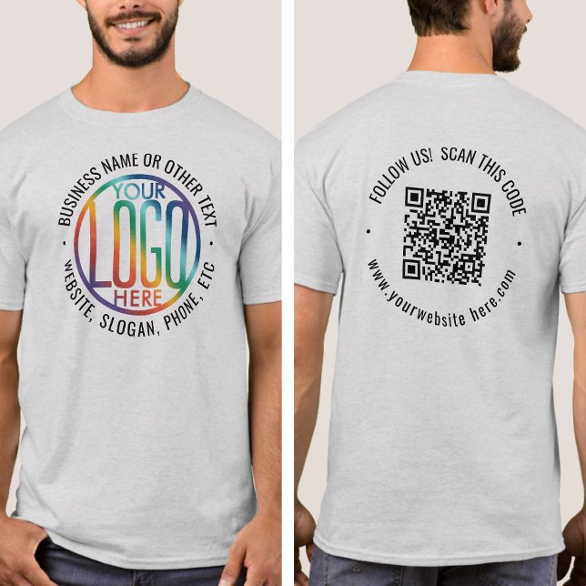 Camiseta Logotipo e código QR impressos para empresas na pa (Criador carregado)