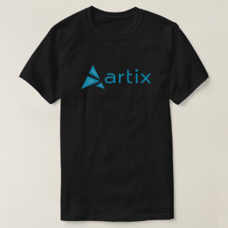 Camiseta Logotipo e marca de Artix na obscuridade da caixa
