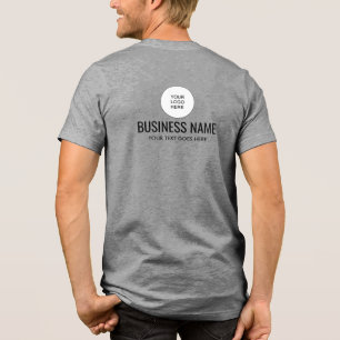 Camiseta Logotipo e nome da empresa Modelo para Mens Cinzas