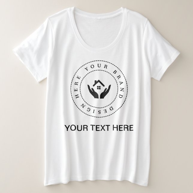 Camiseta Logotipo e Promocional de texto personalizados sim (Frente do Design)