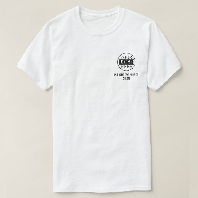 Camiseta Logotipo e slogan personalizados para negócios (Frente do Design)