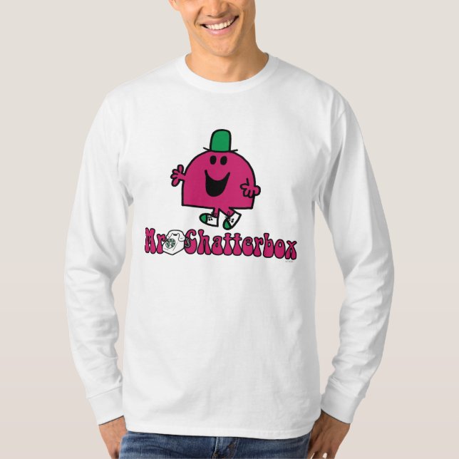 Camiseta Logotipo e telefone do Sr. Chatterbox (Frente)