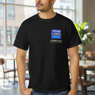 Camiseta Logotipo e texto ou slogan da empresa   Pequenas e