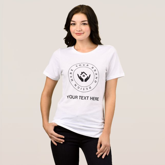 Camiseta Logotipo e Texto Promocional Comercial Personaliza (Frente Completa)