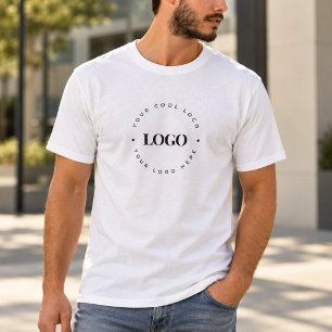 Camiseta Logotipo Empresarial Círculo Redondo Personalizado