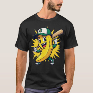 Camiseta Logotipo engraçado do mascote de beisebol da Banan