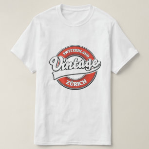 Camiseta logotipo estilo vintage Zurique Suíça