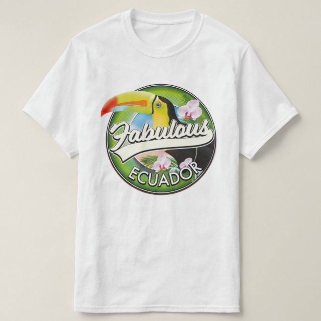 Camiseta Logotipo Explorar o fabuloso Equador (Frente do Design)