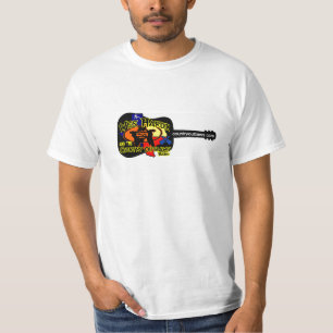 Camiseta logotipo foragido da guitarra do país do hardin