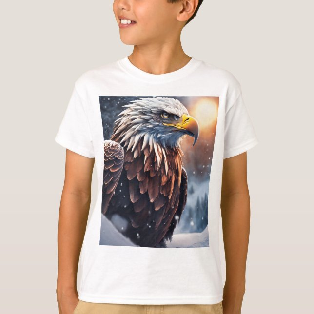 Camiseta Logotipo Futurístico da Águia de Neve (Frente)