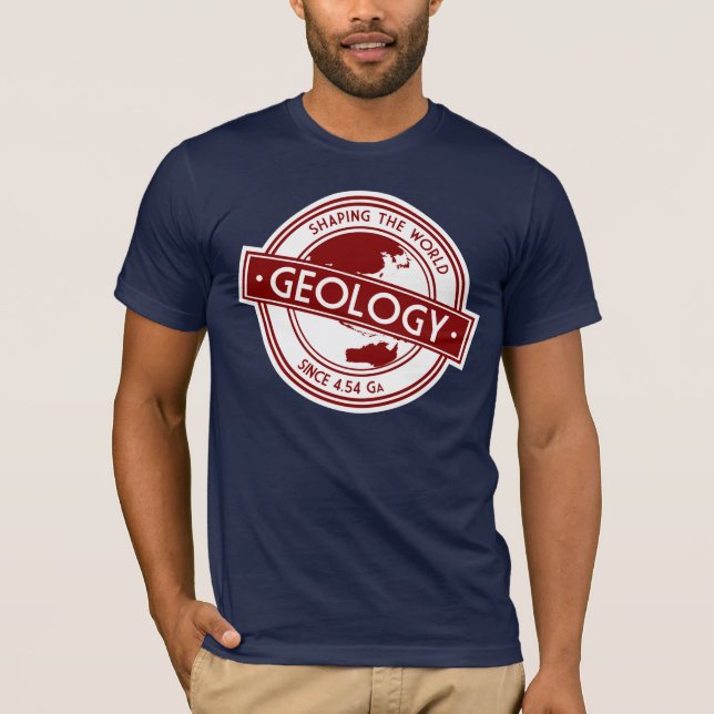 Camiseta Logotipo geológico - modelagem do mundo (Ásia/Aust (Frente)