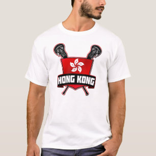 Camiseta Logotipo Lacrosse do Sinalizador Hong Kong com Imp