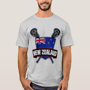 Camiseta Logotipo Lacrosse Sinalizador Nova Zelândia com Im