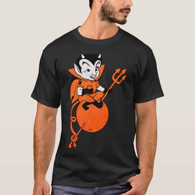 Camiseta Logotipo Laranja De Julius 1960S Com Winking Devi (Frente)