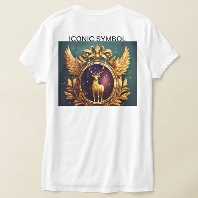 Camiseta Logotipo Laurel Crest do Ouro Pugnante (Postura das costas)