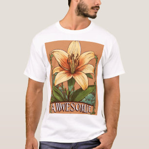 Camiseta Logótipo Lily Flor com a palavra design incrível