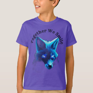 Camiseta Logotipo Maiestoso Blue Fox Cyberpunk