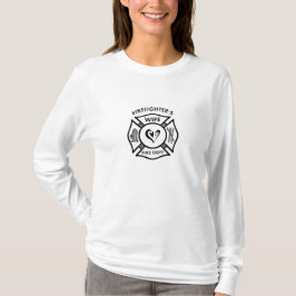 Camiseta Logotipo maltês da esposa de um sapador-bombeiro