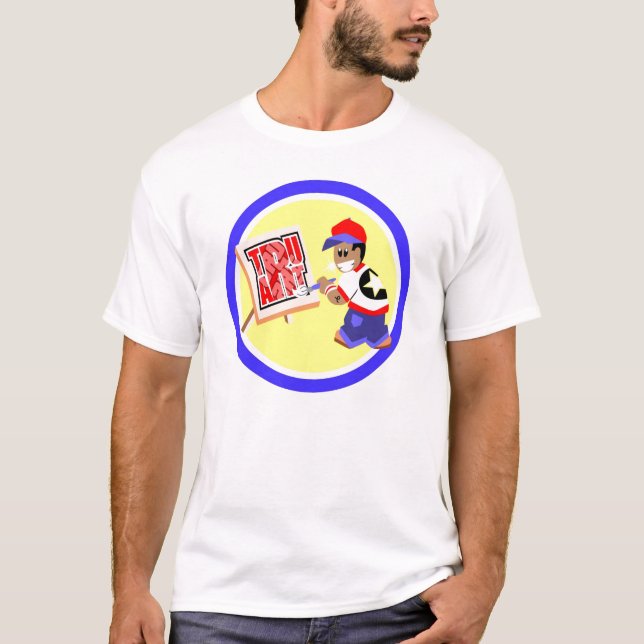 Camiseta logotipo-man da arte do tru (Frente)