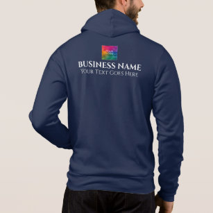 Camiseta Logotipo marinho azul para trás e frente da empres