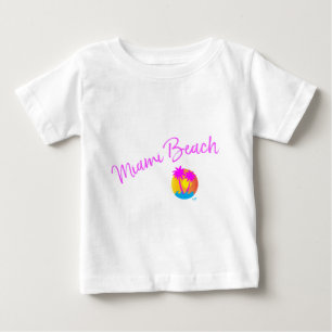 Camiseta Logotipo Miami-Praia-Sol-palms-rosa