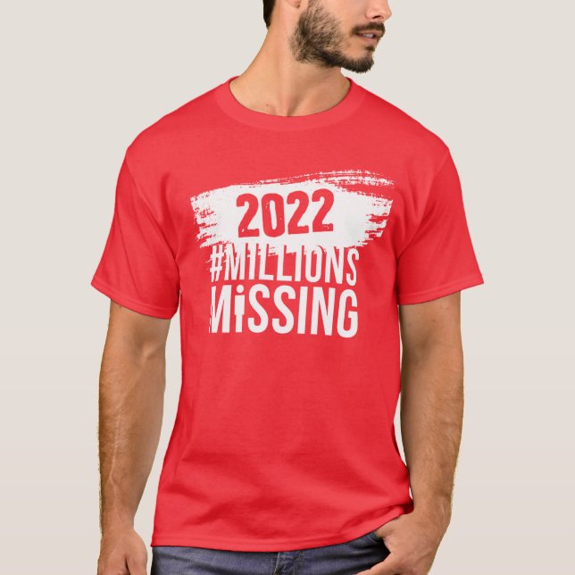 Camiseta Logotipo #MilhõesAusente 2022 - unisex (em branco) (Frente)