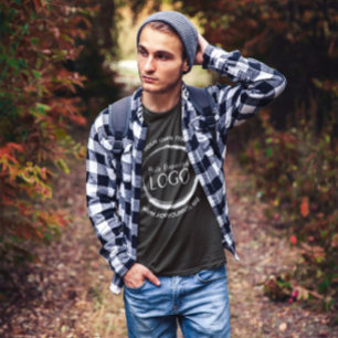 Camiseta Logotipo minimalista do círculo preto e branco