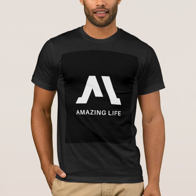 Camiseta Logotipo Monocromático Amazing Life A (Frente)